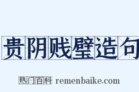 贵阴贱璧造句是什么意思的图片